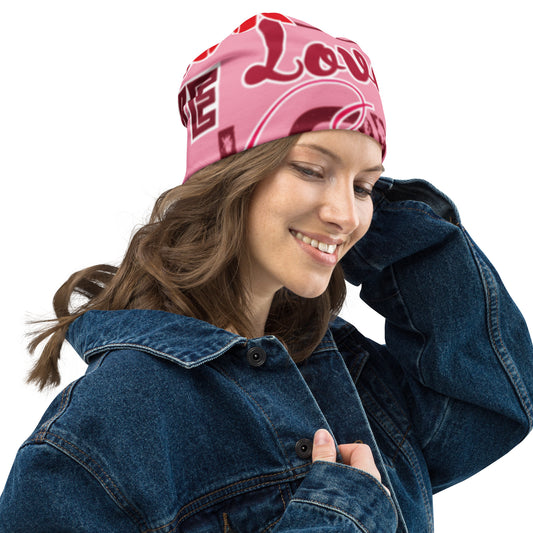 LOVE Print Beanie