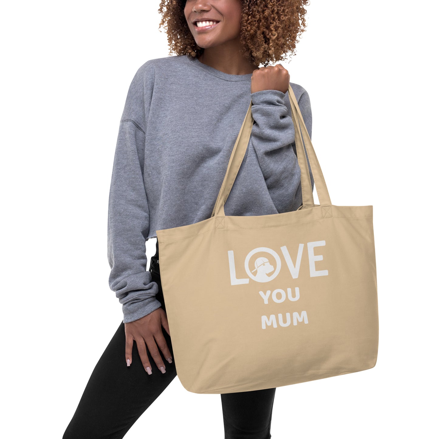 LOVE Large organic tote bag