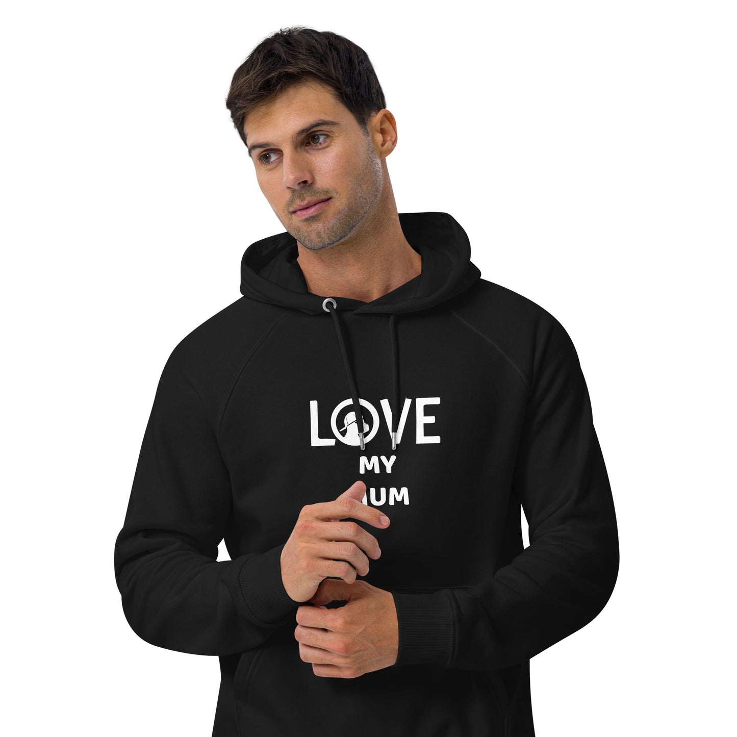 LOVE Unisex eco raglan hoodie