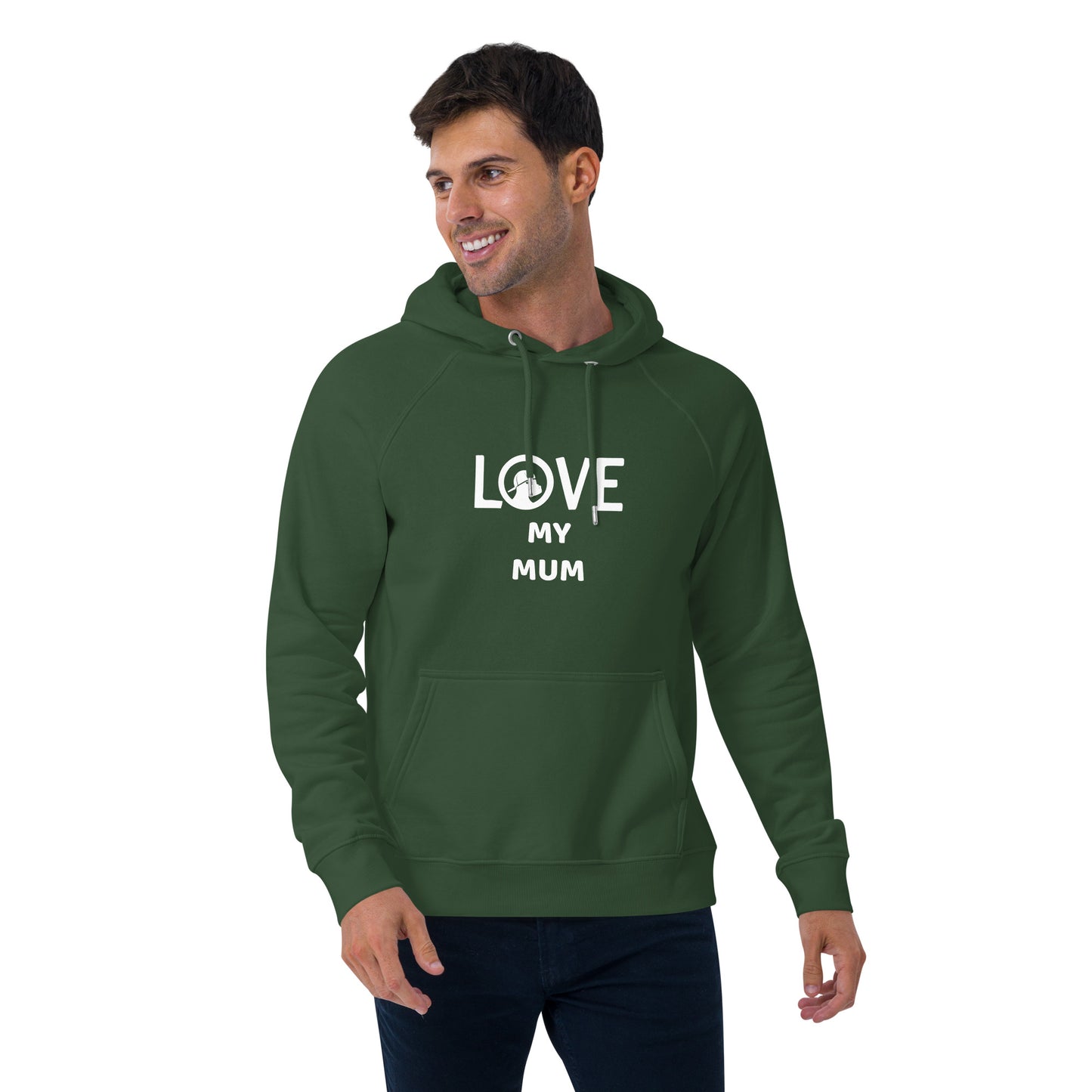 LOVE Unisex eco raglan hoodie