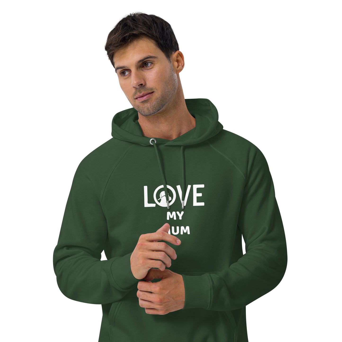 LOVE Unisex eco raglan hoodie