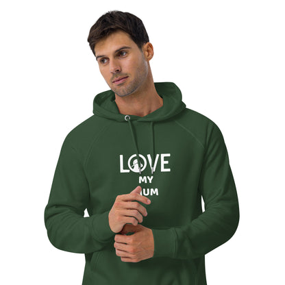 LOVE Unisex eco raglan hoodie