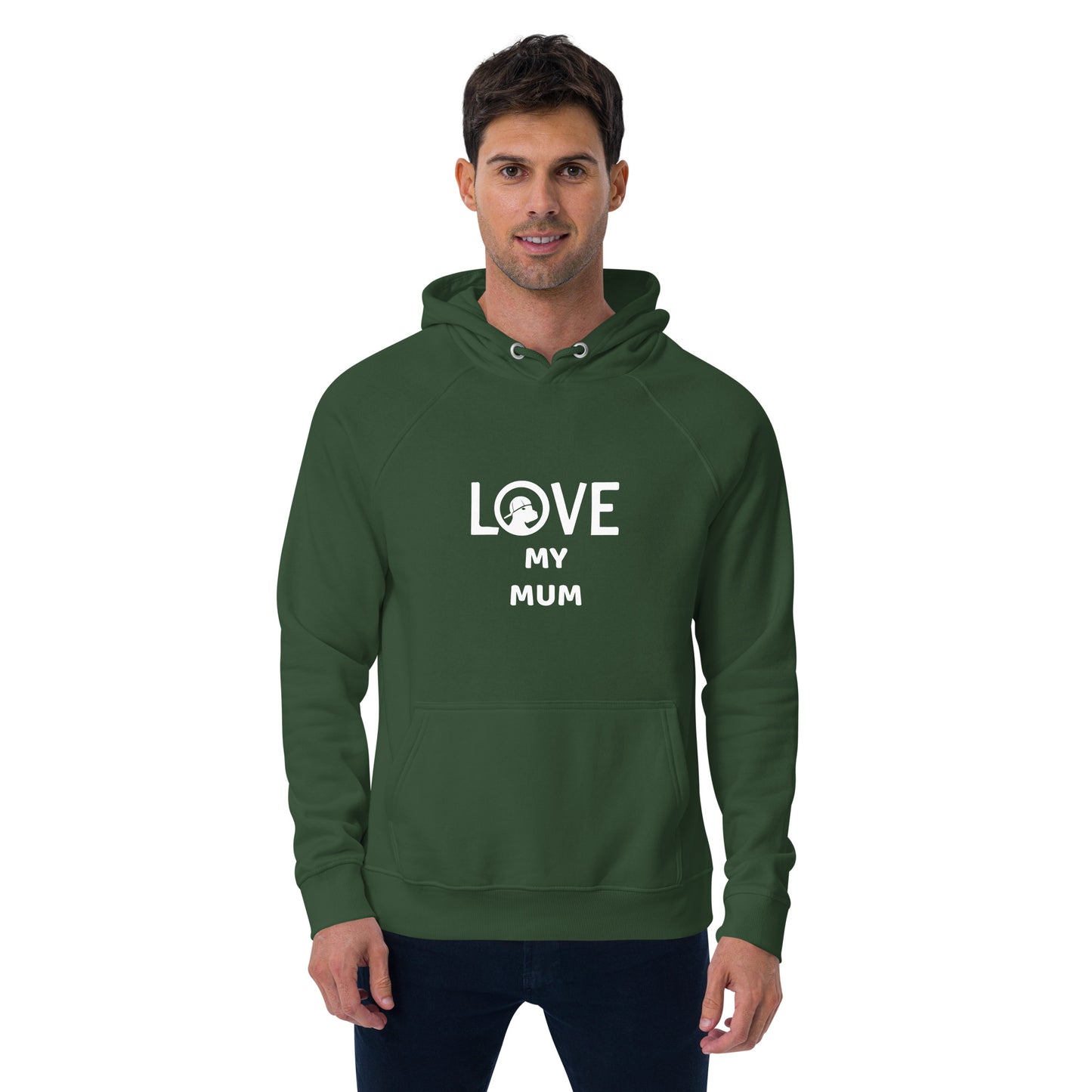 LOVE Unisex eco raglan hoodie