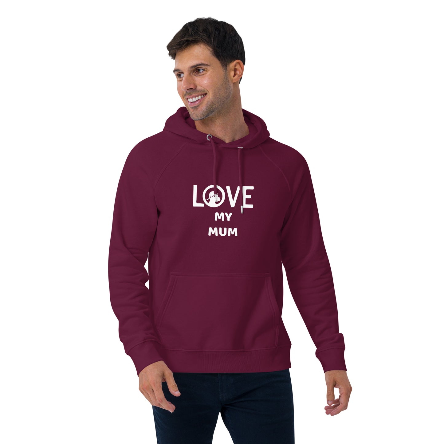 LOVE Unisex eco raglan hoodie
