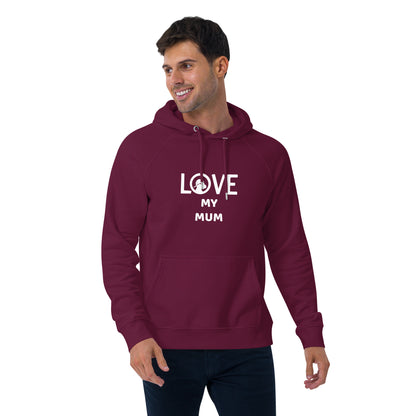 LOVE Unisex eco raglan hoodie