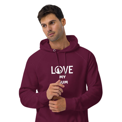 LOVE Unisex eco raglan hoodie