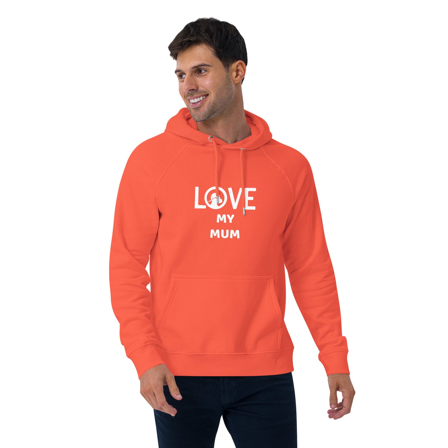 LOVE Unisex eco raglan hoodie