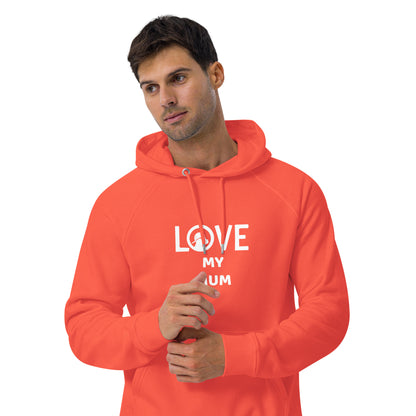 LOVE Unisex eco raglan hoodie