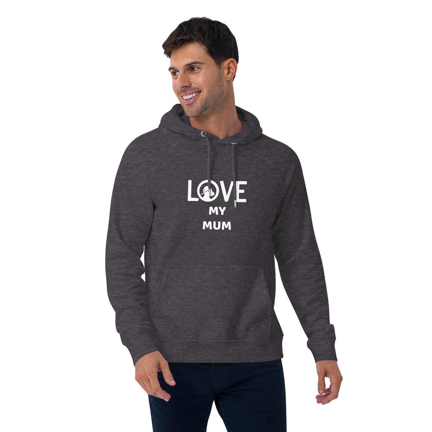 LOVE Unisex eco raglan hoodie