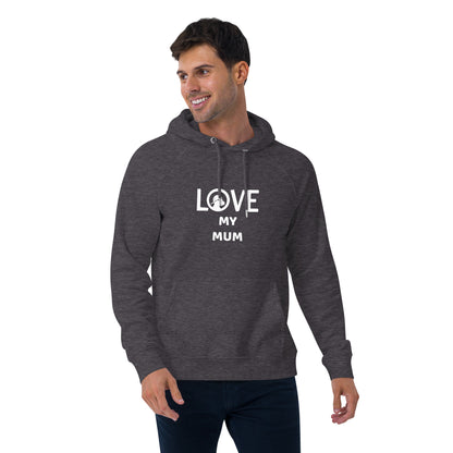 LOVE Unisex eco raglan hoodie