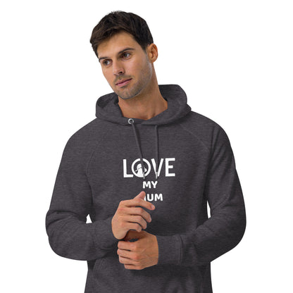 LOVE Unisex eco raglan hoodie